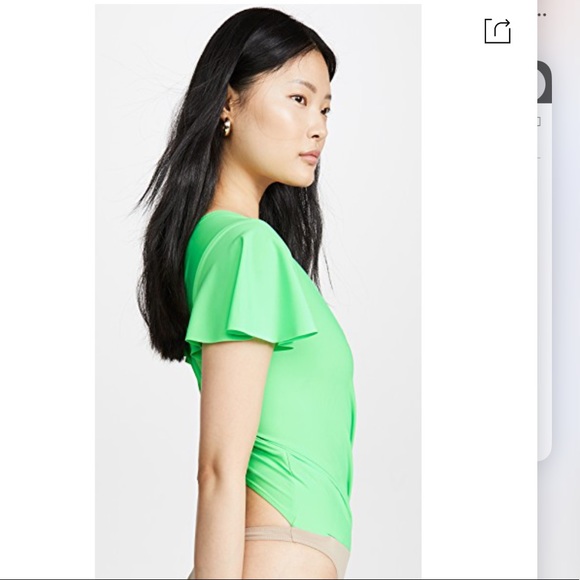 AMANDA UPRICHARD**Elle Lime Green Thong Bodysuit**Sm. $158 - Picture 5 of 8